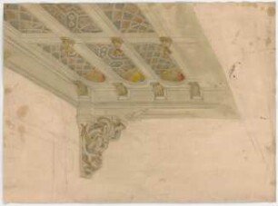 Thiersch, Friedrich von; Frankfurt / Main (Hessen); Festhalle - Dekorationsentwurf Plafond (Perspektive)