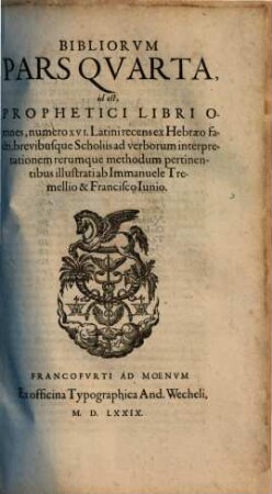 Testamenti Veteris Biblia Sacra, sive Libri Canonici, Priscae Iudaeorum Ecclesiae A Deo Traditi. 2