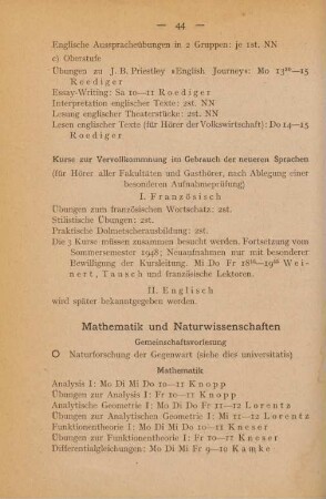 44-52, Mathematik und Naturwissenschaften