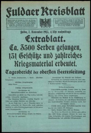 Ausgabe vom Sonntag, den 07. November 1915.