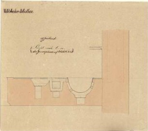 Gärtner, Friedrich von; München; Wittelsbacherpalast - Abspülherd (Schnitt)