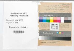 Entnazifizierung Heinrich Baumeister , geb. 29.03.1892 (Beamter)