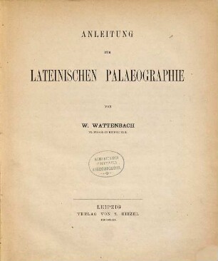 Anleitung zur lateinischen Palaeographie