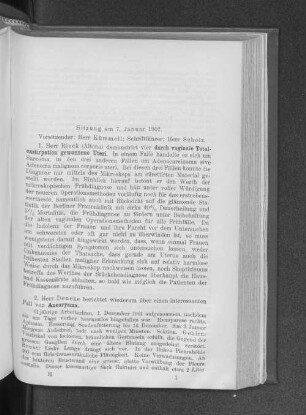 Sitzung am 7. Januar 1902.