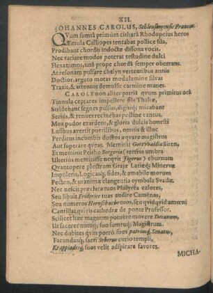 XII. Johannes Carolus, Scheusangensis Francus.