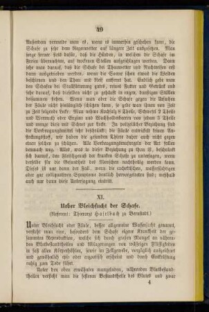 XI. Ueber Bleichsucht der Schafe