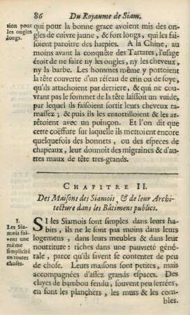 Chapitre II. des Maisons des Siamois, & de leur architecture dans les Bâtimens publics