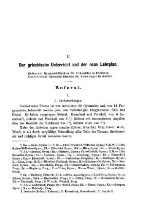 Der griechische Unterricht und der neue Lehrplan : [Referat]