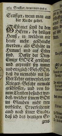 Seuffzer, wenn man aus der Kirche gehet