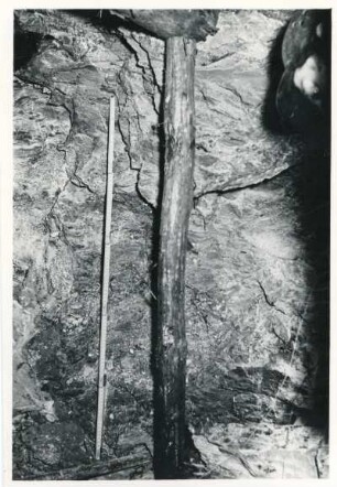 Freital-Zauckerode. Paul-Berndt-Grube (ehemaliger Königin-Carola-Schacht). Strebe 25 Kaiserschachtfeld. (x 392; y 2065). Kamm. Übersichtsbild