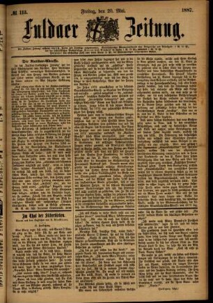 Ausgabe vom Freitag, den 20. Mai 1887.