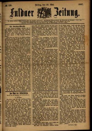 Ausgabe vom Freitag, den 20. Mai 1887.