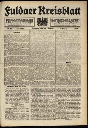 Ausgabe vom Dienstag, den 24. Januar 1911.