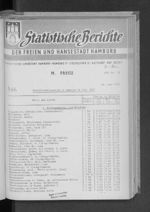 Einzelhandelspreise in Hamburg im Juni 1957 : Lfd. Nr. 18