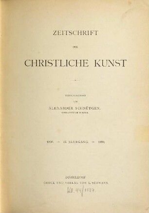 Zeitschrift für christliche Kunst. 3. 1890
