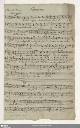 Wo bei sorgenlosen Herden fromme Hirten wachen - Mus.3494-E-500a : V (2), Coro, orch, bc
