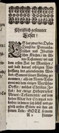 Christlich gesinnter Leser!