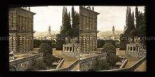Blick vom Boboli-Garten und Palazzo Pitti auf den Palazzo Vecchio, Florenz