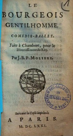 Le Bourgeois Gentilhomme : Comedie-Ballet