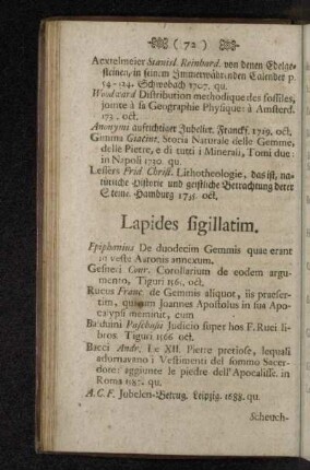Lapides sigillatim.