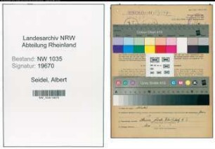 Entnazifizierung Albert Seidel , geb. 06.04.1898 (Automechaniker)