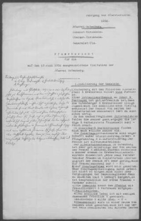 Gutenberg-Schlattstall: Pfarrbericht 1932
