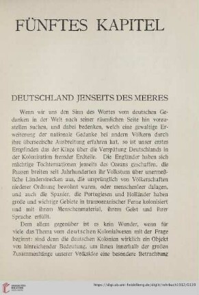 Fünftes Kapitel: Deutschland jenseits des Meeres