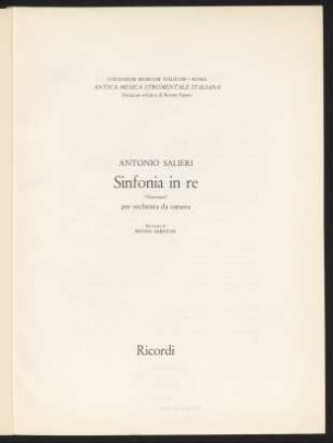 Sinfonia in re : "Veneziana" : per orchestra da camera