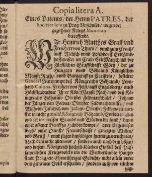 F4r-G1r, Copia litera A. Eines Patents der Herrn Patres...