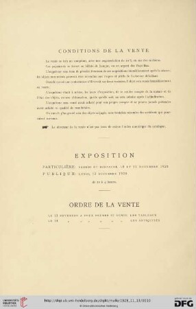 Conditions de la vente