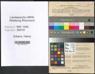 Entnazifizierung Heinz Erkens , geb. 13.10.1909 (Friseur)