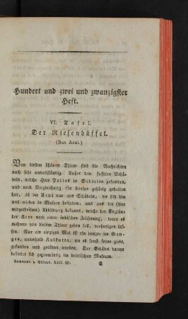 Hundert und zwei und zwanzigster Heft.