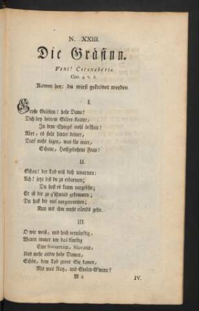 N. XXIII. Die Gräfinn