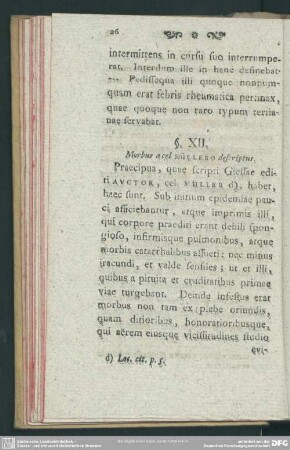 §. XII. Morbus a cel Müllero descriptus