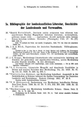 Ia. Bibliographie der landeskundlichen Literatur, Geschichte der Landeskunde und Verwandtes.