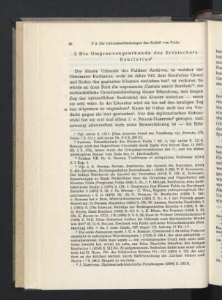 I. Die Umgrenzungsurkunde des Erzbischofs Bonifatius