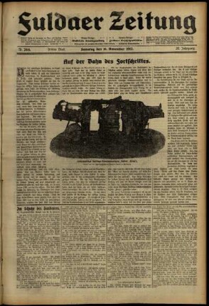 Dritte Ausgabe vom Samstag, den 16. November 1912.