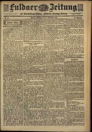 Dritte Ausgabe vom Samstag, den 15. September 1900.
