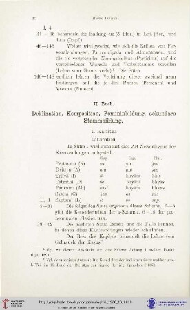II. Buch. Deklination, Komposition, Femininbildung, sekundäre Stammbildung