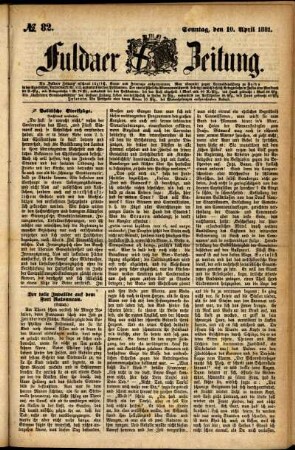 Ausgabe vom Sonntag, den 10. April 1881.
