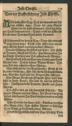 Von der Aufferstehung Jesu Christi.