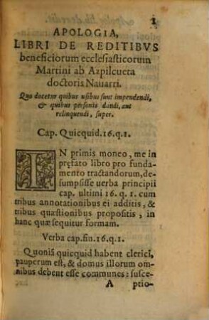 Apologia Libri de reditibus ecclesiasticis