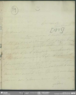Eigenh. Brief von Charlotte Malcolm an August Wilhelm von Schlegel, London, 07.11.1823