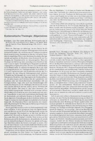 532-534 [Rezension] Rendtorff, Trutz, Theologie in der Moderne