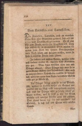 XXV. Vom Kartoffel- oder Tartuffelbau