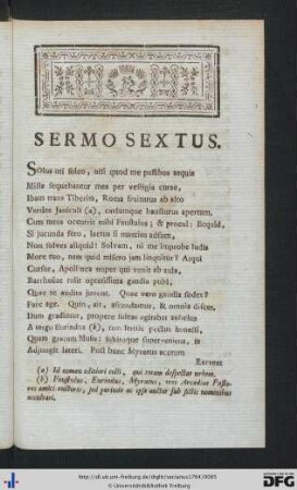 Sermo Sextus.