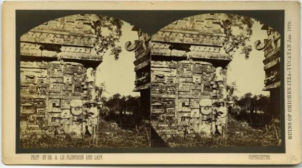 Détail de La Iglesia et Las Monjas. Au premier plan, Madame Le Plongeon.