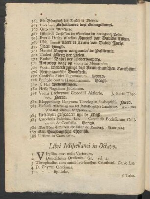 Libri Miscellanei in Octavo
