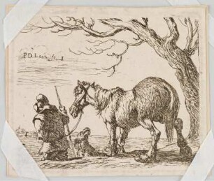 The set of the horses (6 Blatt): 1. Peasant leading his horse