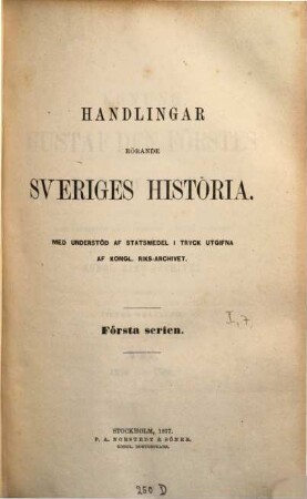 Handlingar rörande Sveriges historia. Serie 1, Konung Gustaf den Förstes registratur : i tryck utgifna af K. Riks-Arkivet, 7. 1530/31 (1877)